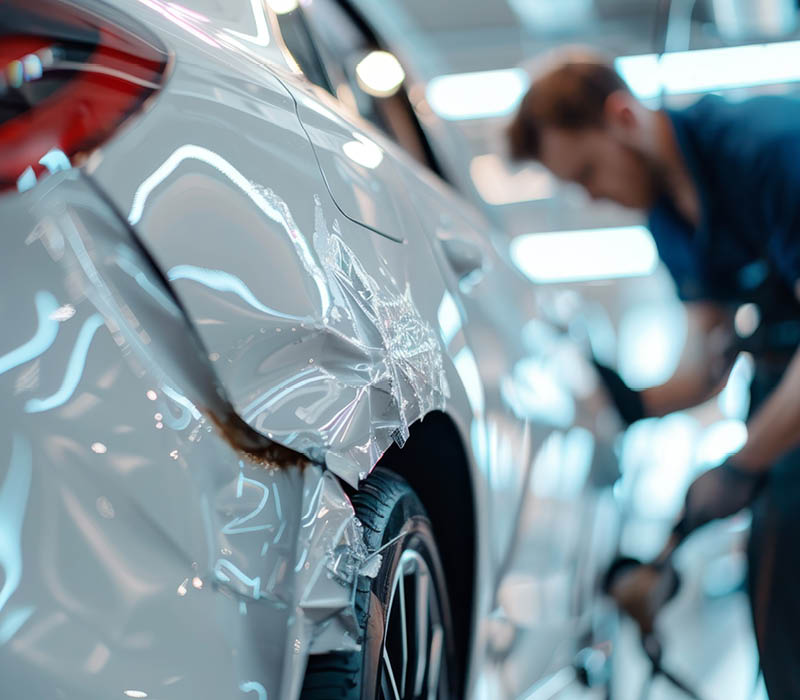 Dellen im Auto werden repariert